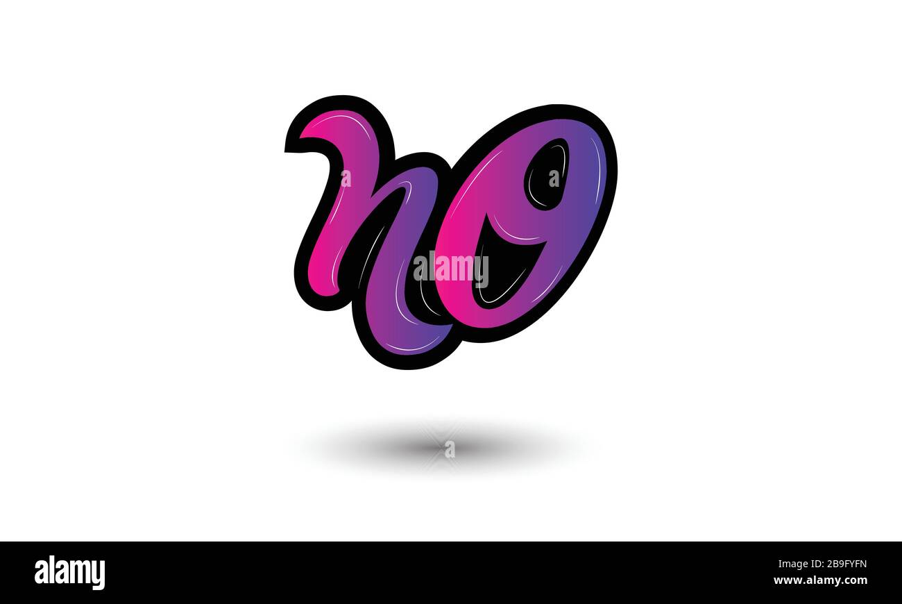 N O joint logo letter design template Stock Vector