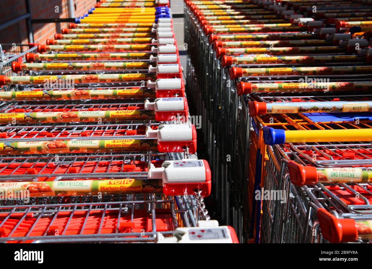 Shopping cart in supermarket editorial hires stock photography and