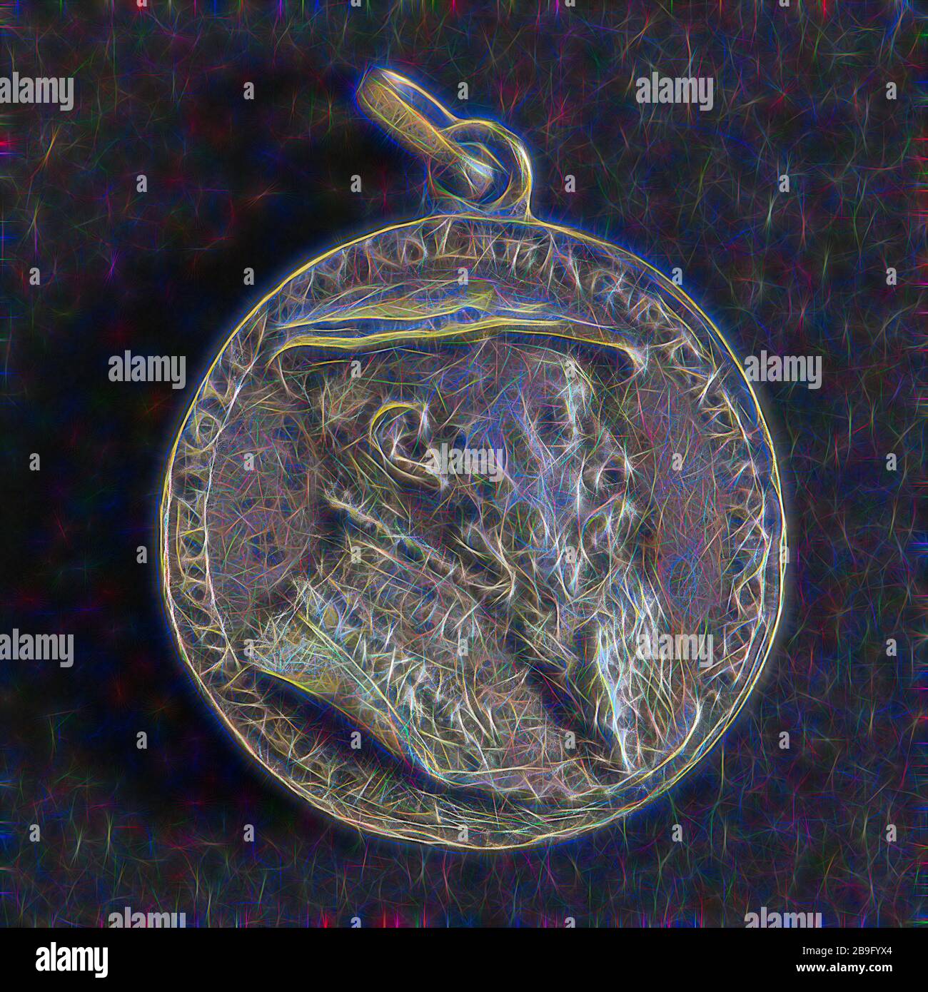 Medal on Wilhelm Lofflholcz, penning footage copper silver, silvered, bust Wilhelm Lofflholcz councilor at Nuremberg, WILHELM LOFFLHOLCZ ZV KOLBERG. ETATIS. XXXX. Germany Nuremberg Stock Photo