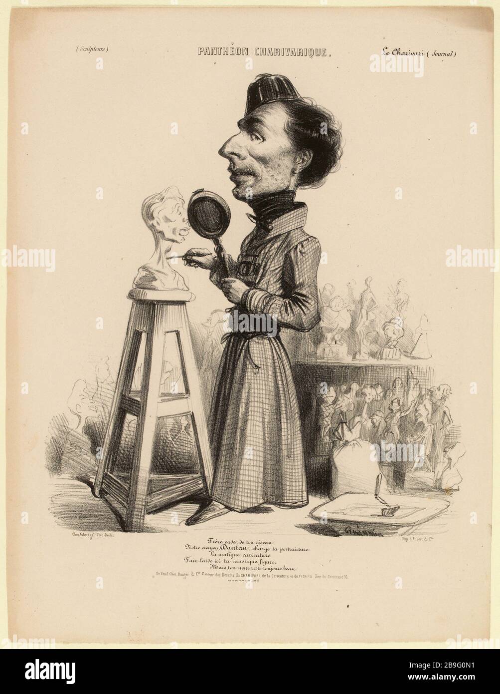 younger brother thy tool Our pencil Dantan, load your portraiture. The malignant caricature Done ugly here ... your caustic (listed security (letter)) | Jean-Pierre Dantan (1800-1869) (dummy title) | PANTHEON CHARIVARIQUE, No. 67 (as a whole). Stock Photo