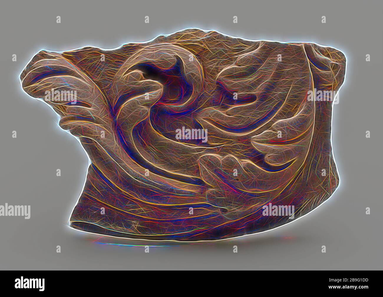 Fragment of terracotta ornament, decorated with acanthus leaves in