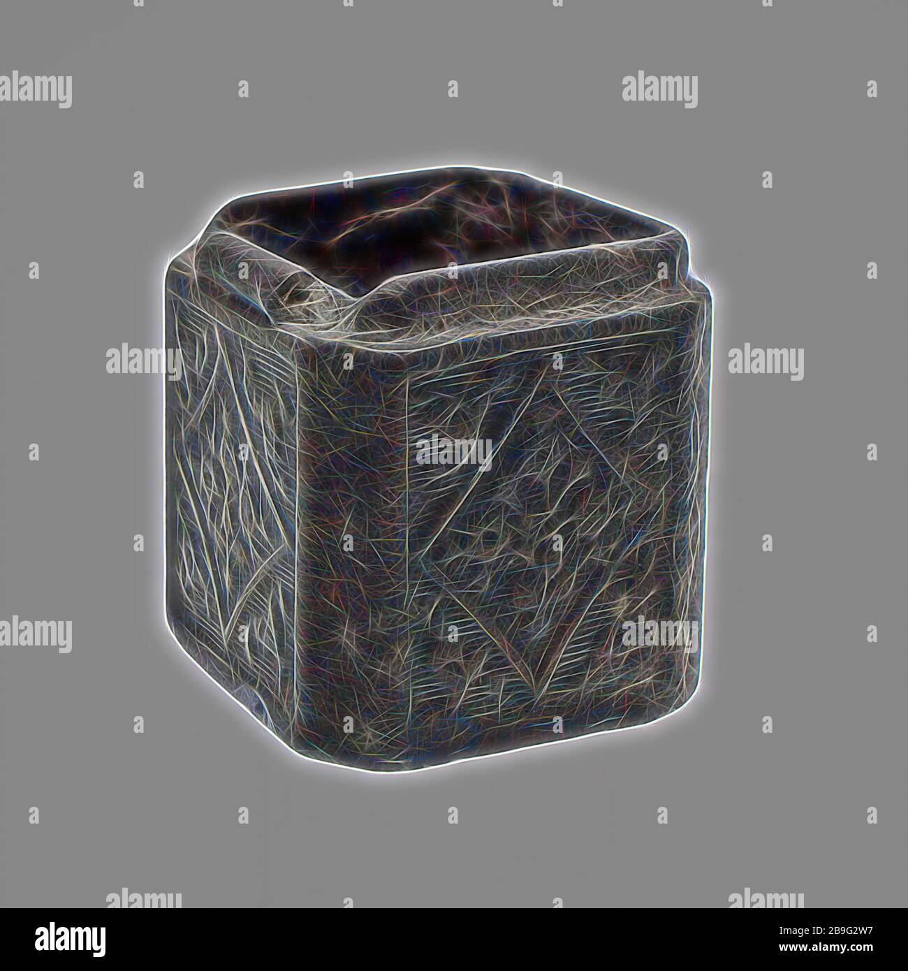 Rectangular Tin Box Without Lid Square Decorated With Floral