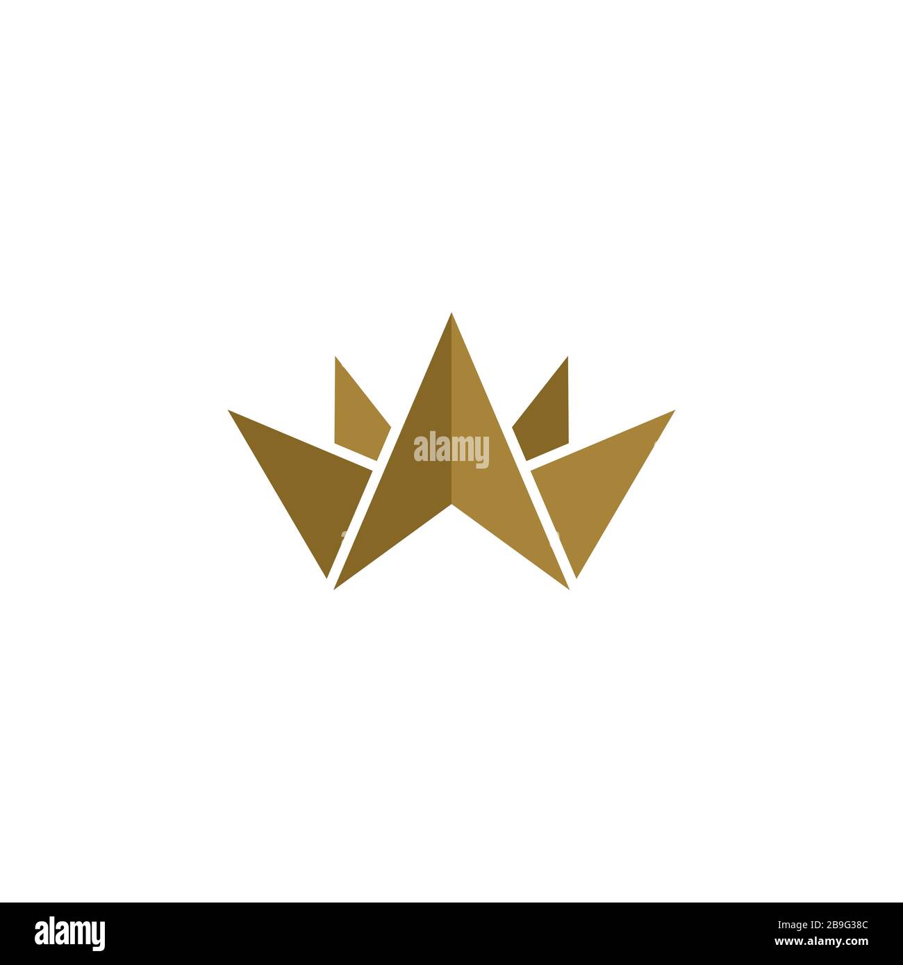 Gold Crown Origami Logo Template Illustration Design. Vector EPS 10 ...