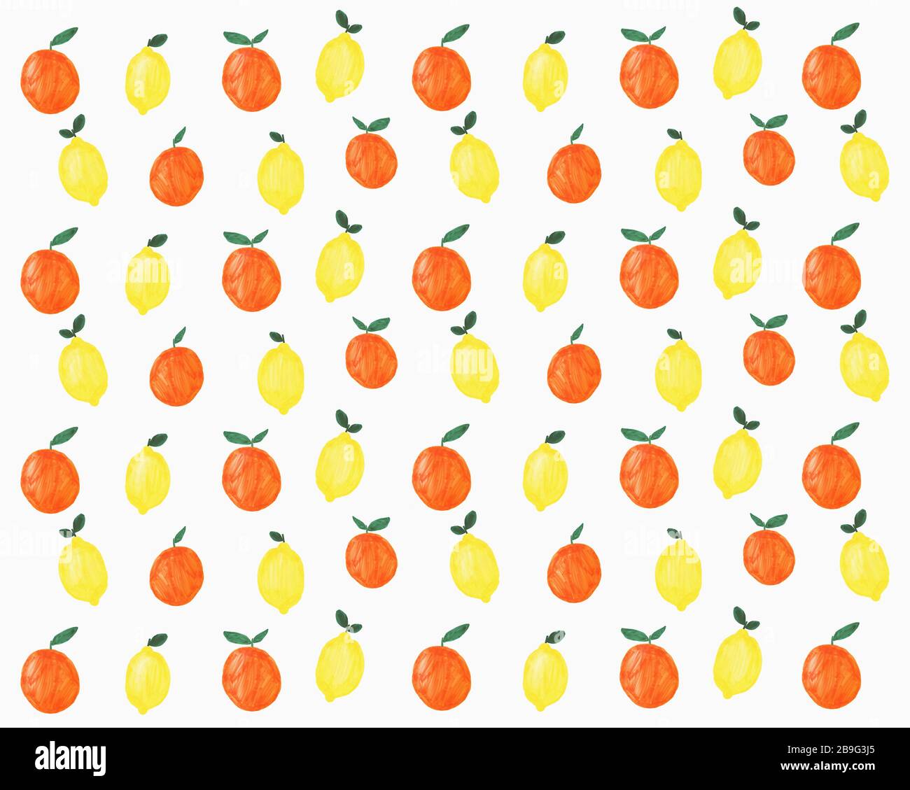 Illustration of lemons and oranges on white background Stock Photo - Alamy