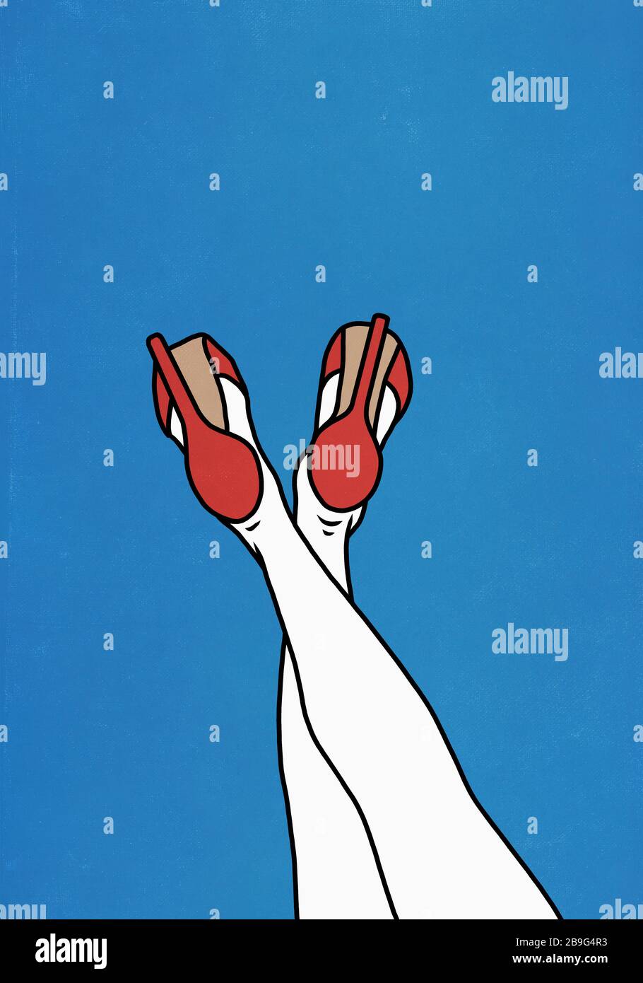 Woman legs crossed high heels hi-res stock photography and images - Alamy