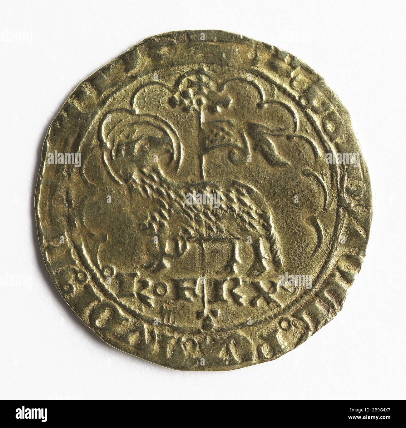 Lamb Gold Charles VI, 1417 (dummy Title) Agneau d'or de Charles VI. Or, 1417. Paris, musée Carnavalet. Stock Photo