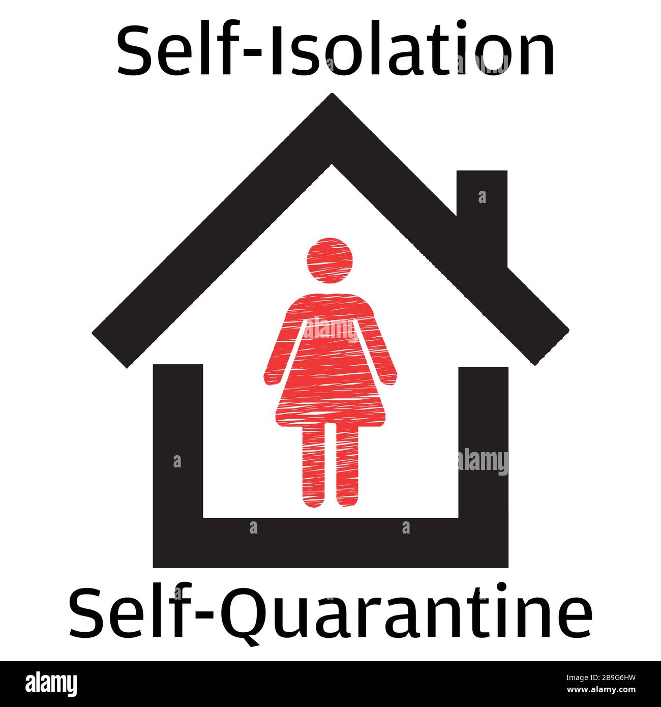 Self isolation or self quarantine concept vector illustration Stock ...