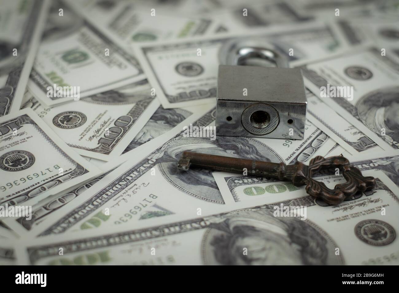 Dollar dollars key secure lock hi-res stock photography and images
