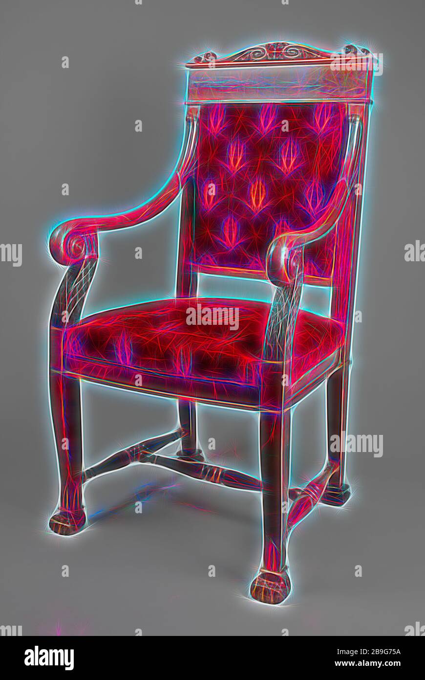 Mahogany armchair in late Empire style, armchair seat seating furniture