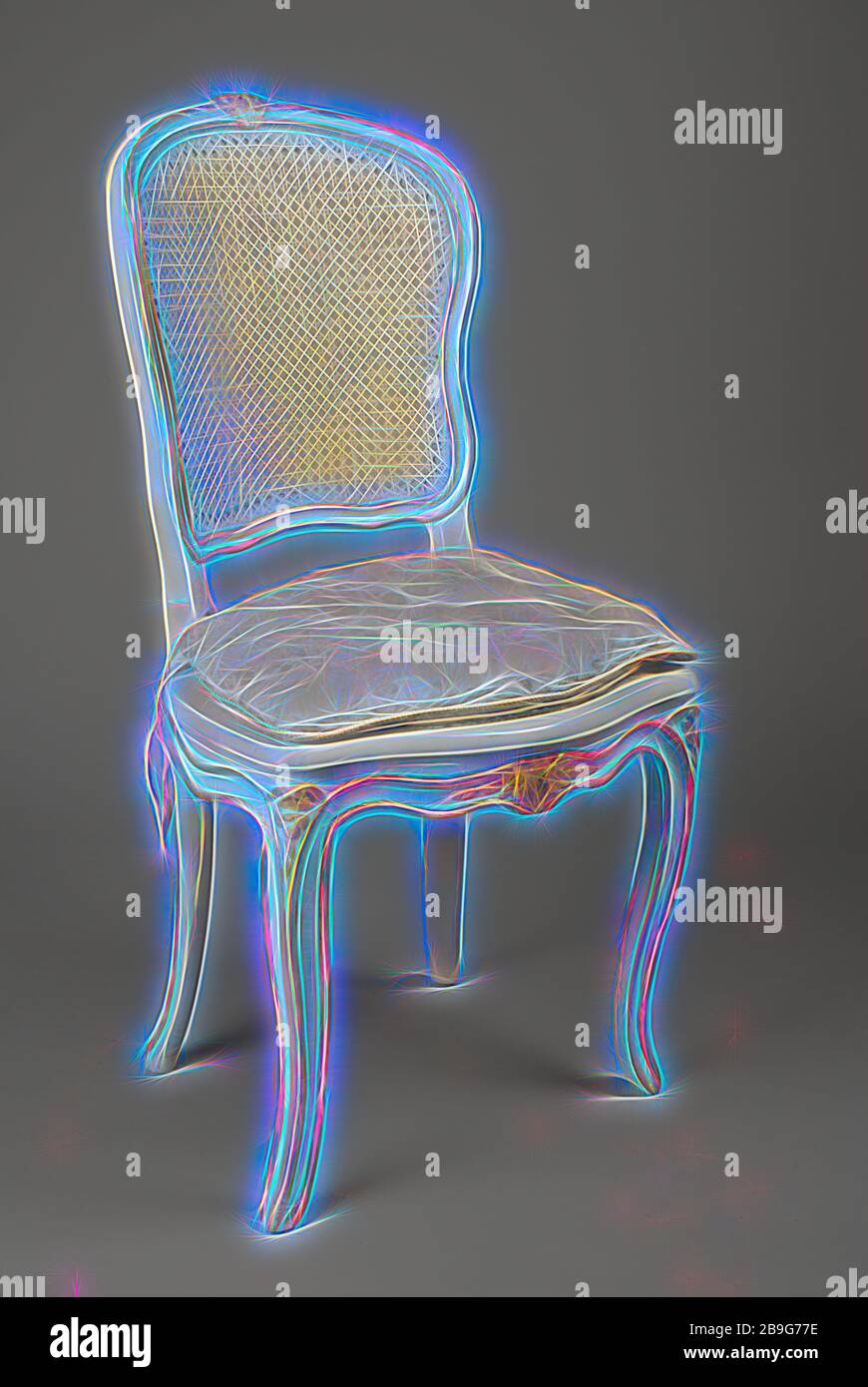 White painted straight rococo chair, chair furniture furniture interior  design wood elm paint leaf gold rattan