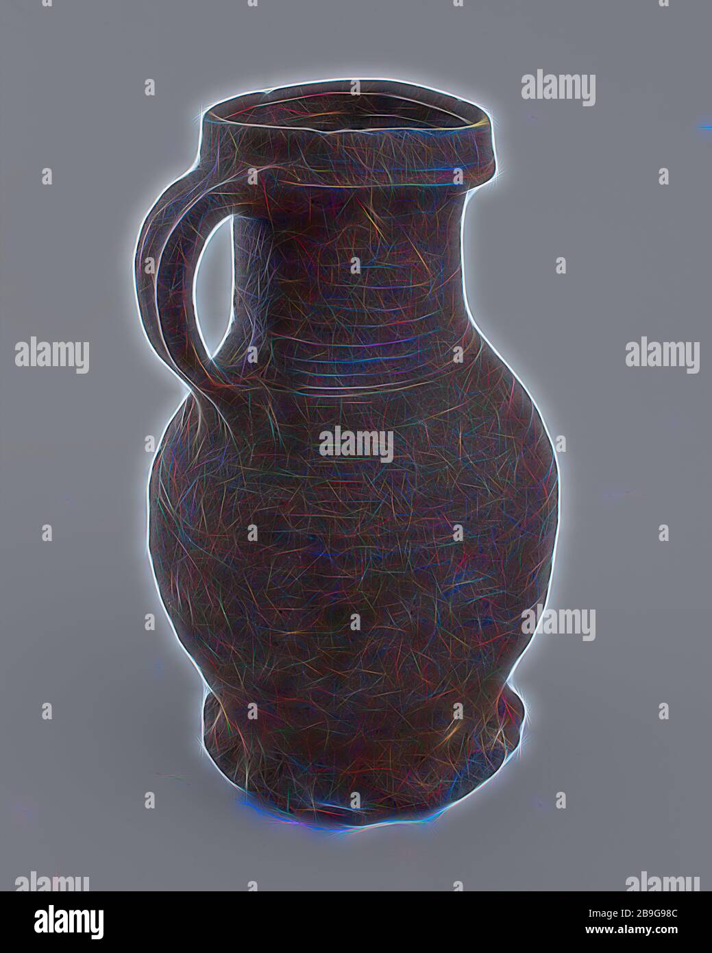 Proto stoneware drinking jug with cuff edge, jug crockery holder soil