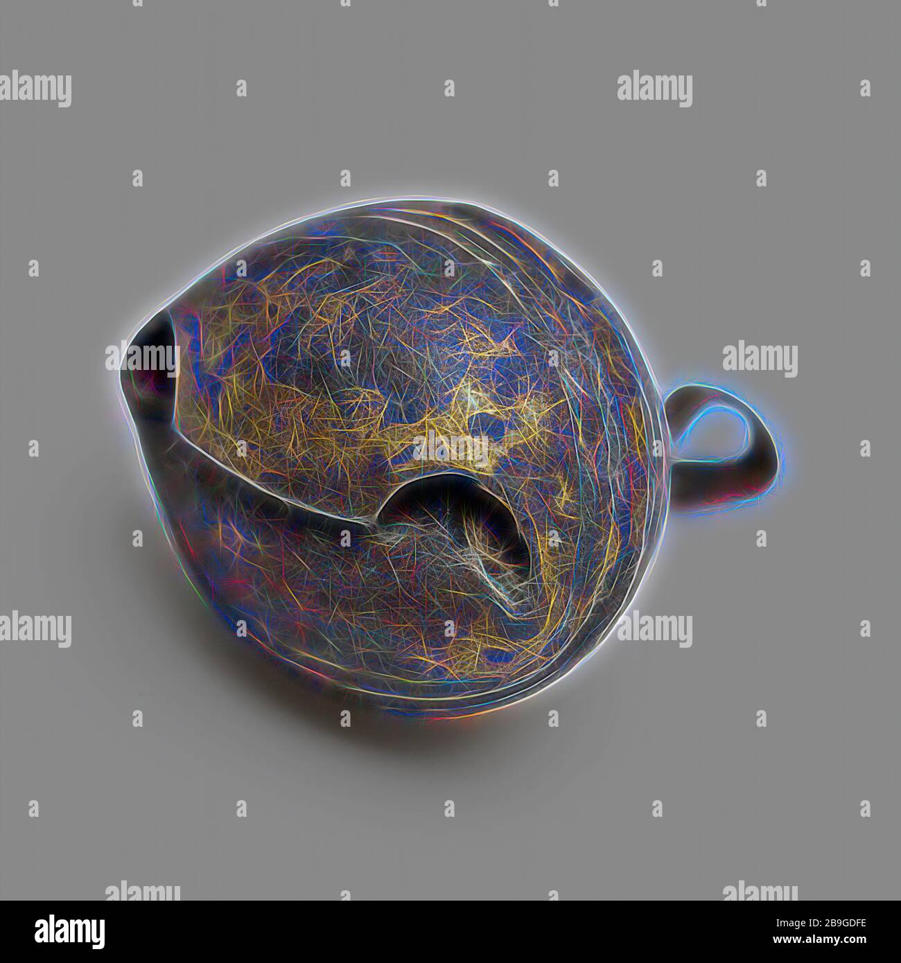 Copper bell of rattle, musical instrument or horse harness, bell sound ...