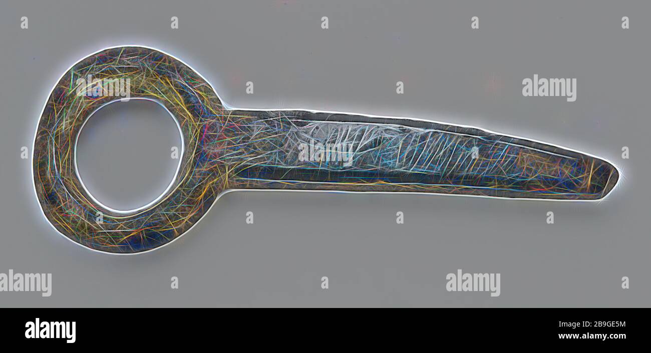 Pen with round eye, pointedly tapered, locking pin?, pin fastener part soil find copper metal