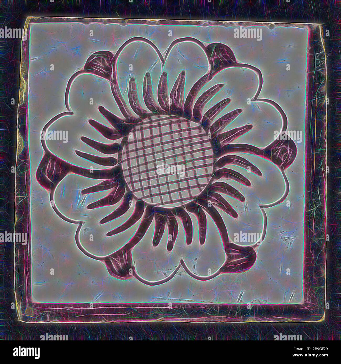 edge tile wall tile tile sculpture ceramic earthenware glaze, baked 2x glazed painted Stock