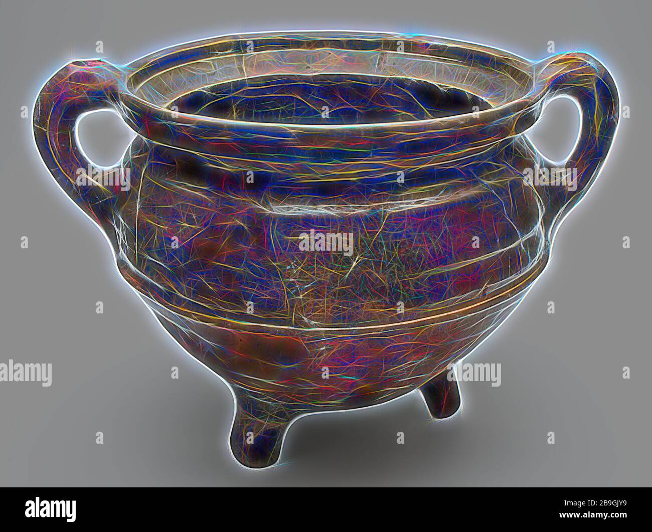 High Earthenware Cooking Pot On Three Legs Glazed Two Standing Ears Cooking Pot Crockery Holder Kitchenware Earth Discovery Ceramic Earthenware Glaze Lead Glaze Edge 22 5 Hand Turned Set Glazed Baked Red Pottery