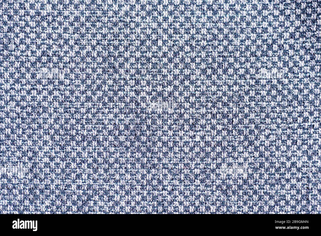 Woven rough textile structure fabric blue and white color Stock Photo