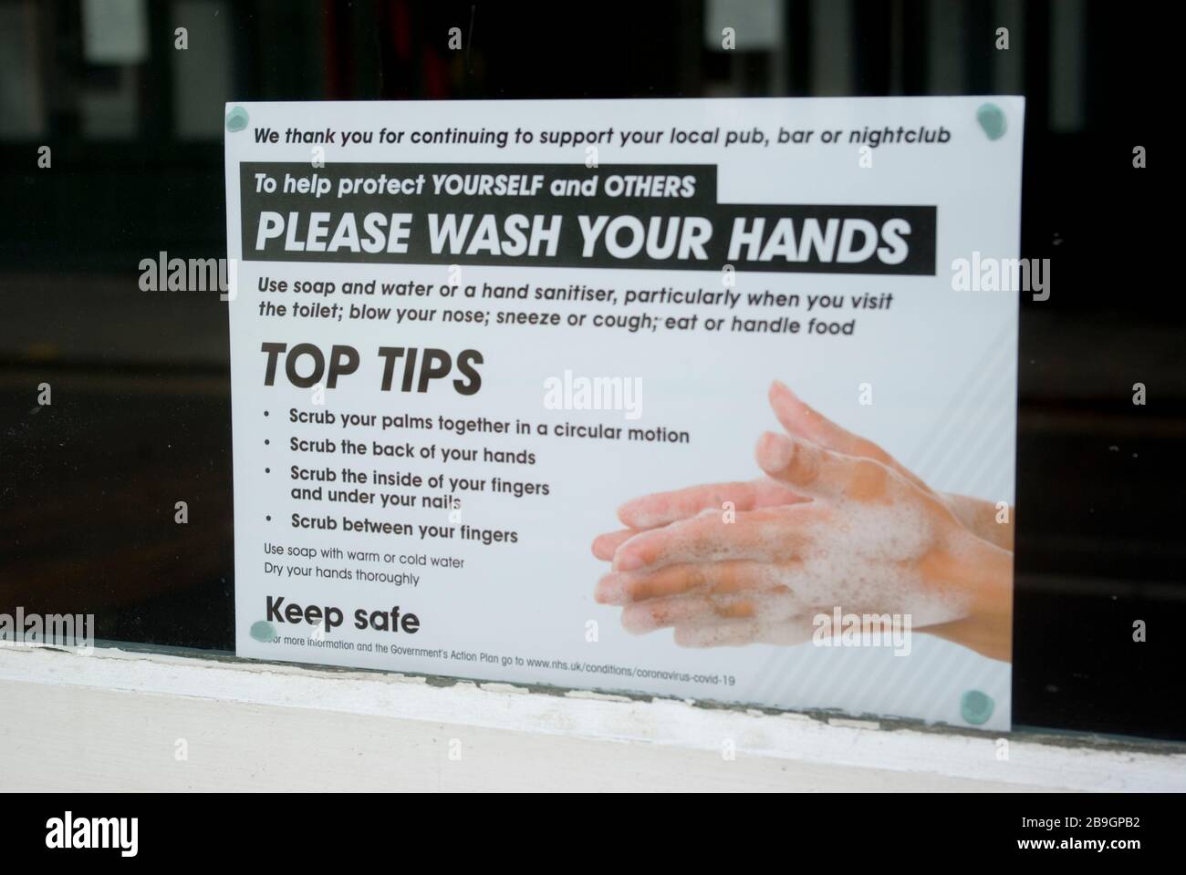Hand Washing Notice Stock Photo Alamy