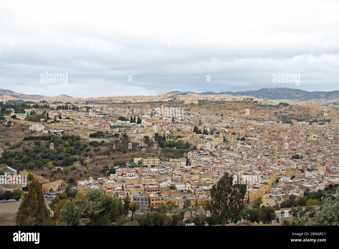 View over the medina (old city) of Fes (Fez), Morocco Stock Photo