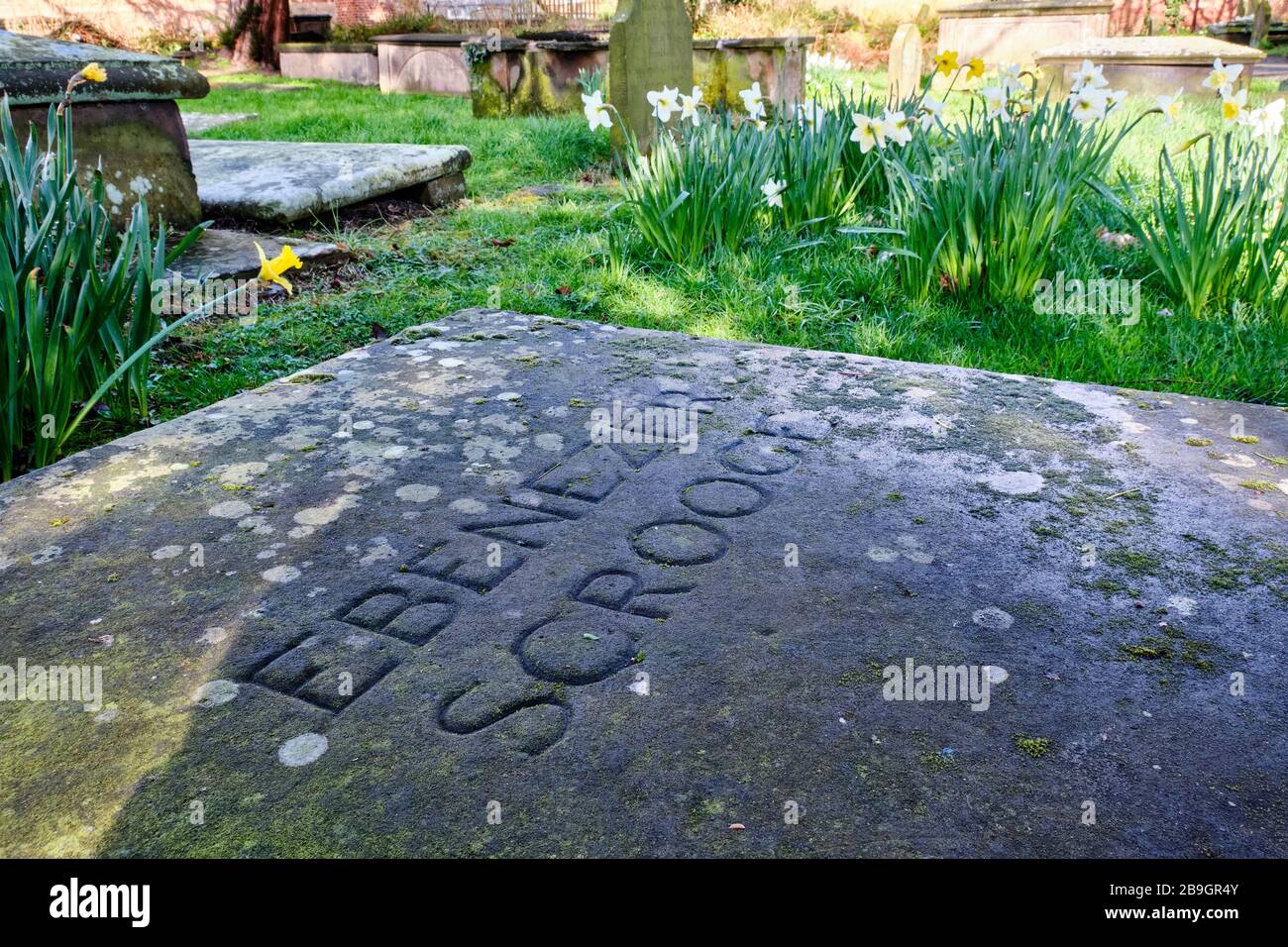 Ebenezer Scrooge gravestone in Saint Chad's Church, Shrewsbury, Shropshire Stock Photo