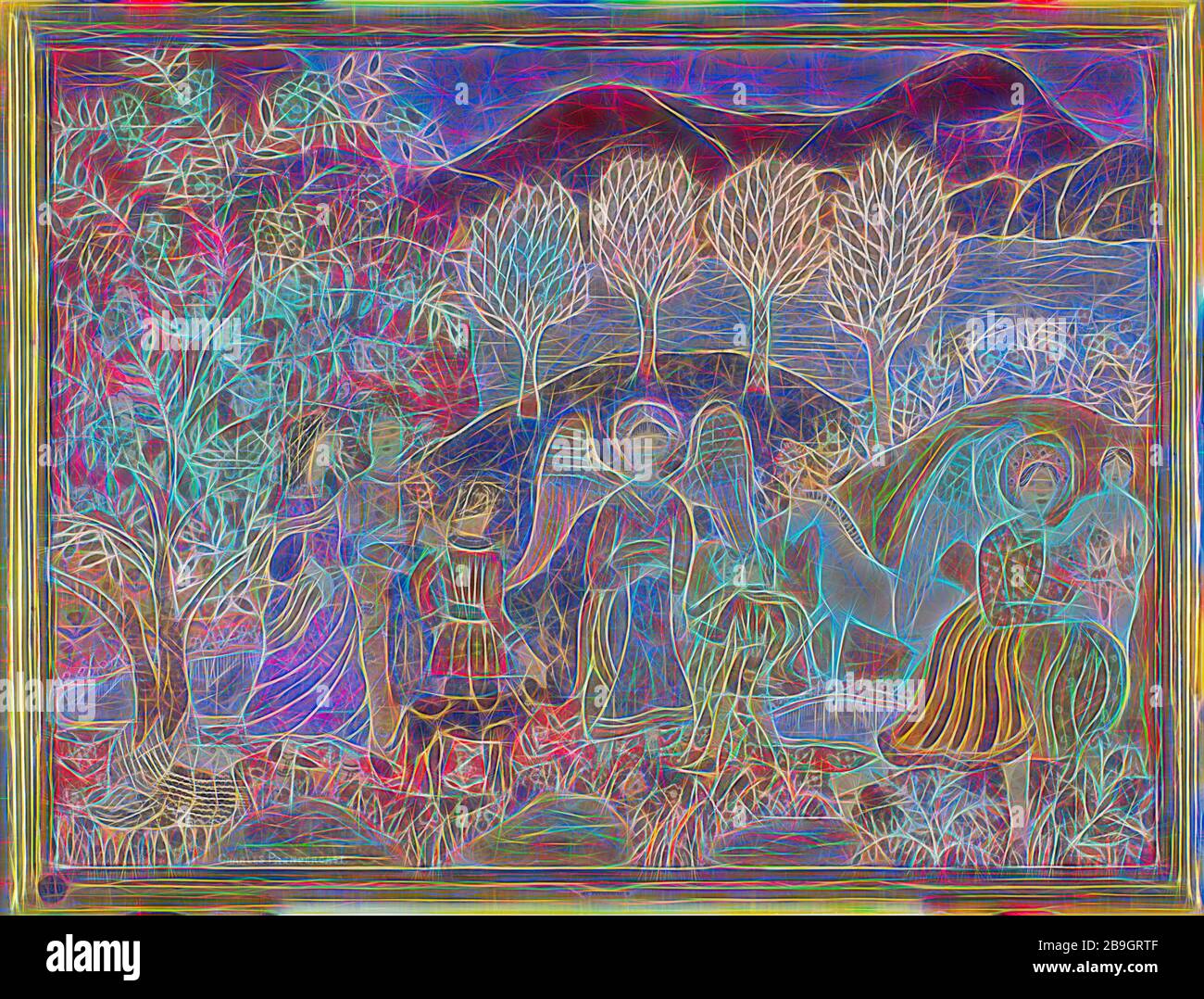 Charles Prendergast Angels, Charles Prendergast, c. 1917, Tempera, graphite, silver and gold