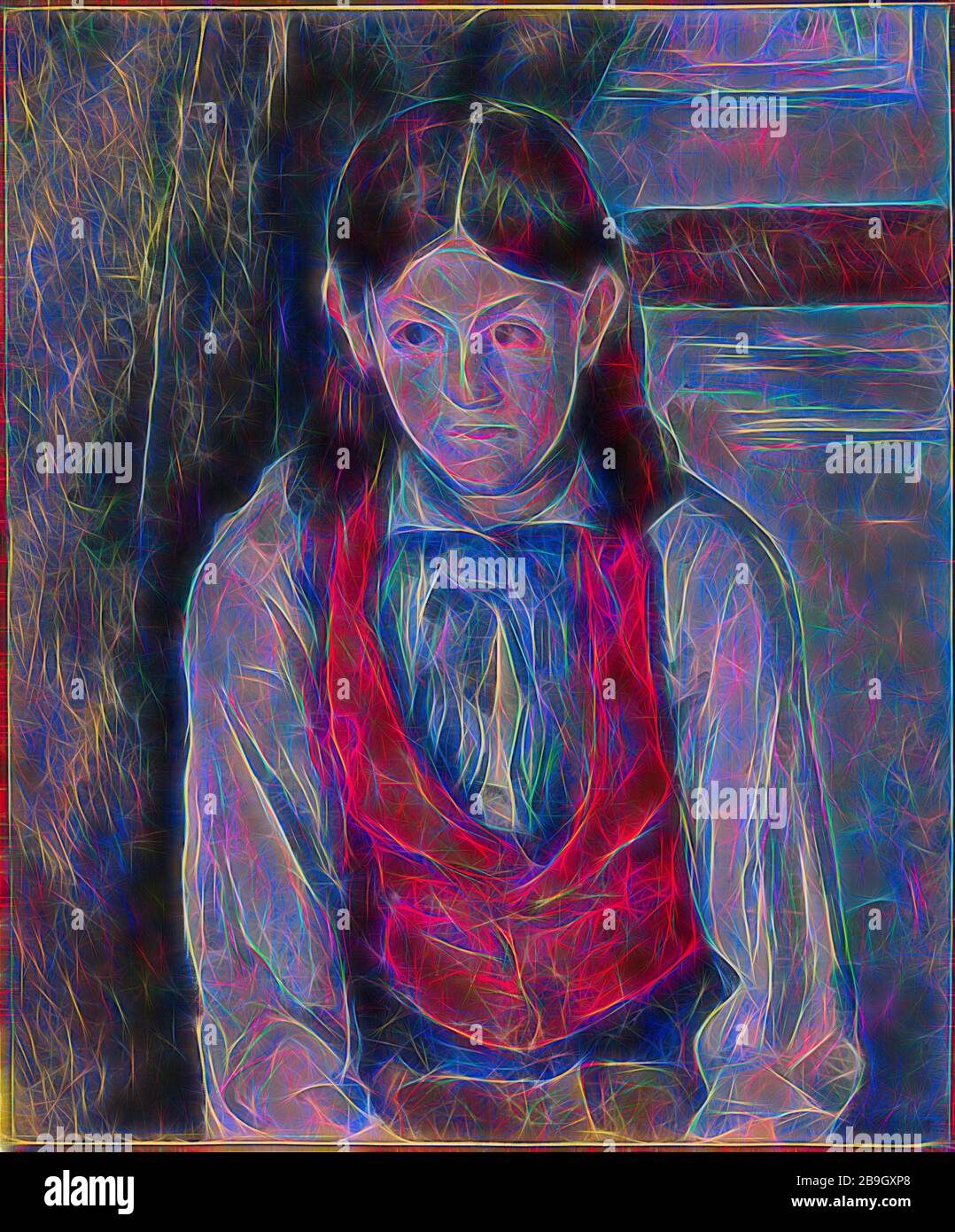 Boy in a red vest 1890 oil on canvas hires stock photography and