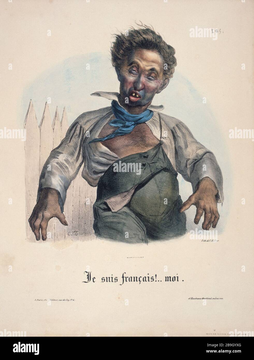 I AM FRENCH! ... ME Charles Joseph Traviès de Villiers (1804-1859). 'Je suis français !.. Moi'. Gravure. Paris, musée Carnavalet. Stock Photo