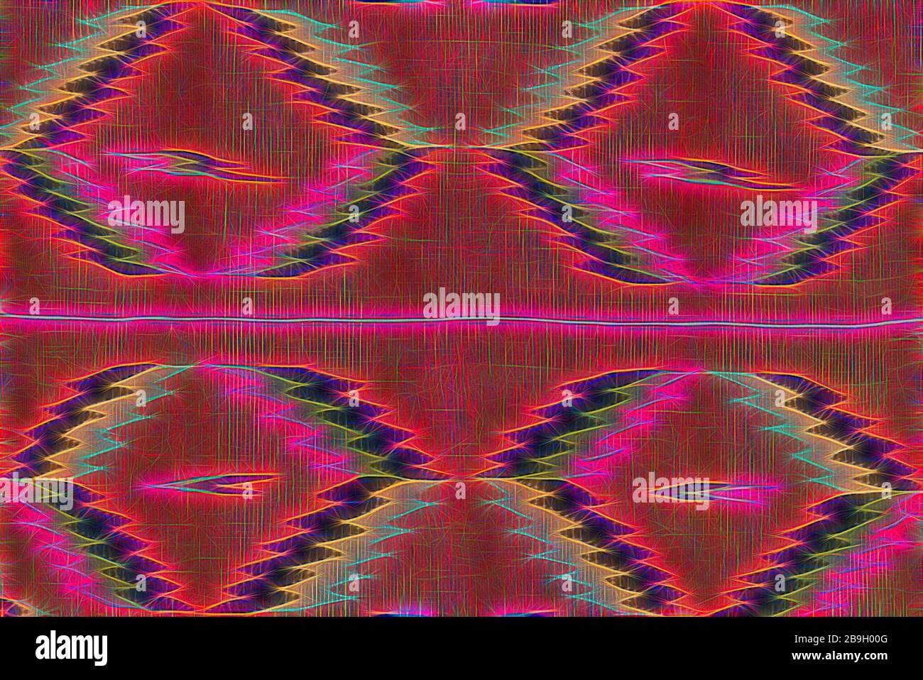 Navajo Blanket, Navajo, c. 1865, Wool warp and wool weft, Overall 56