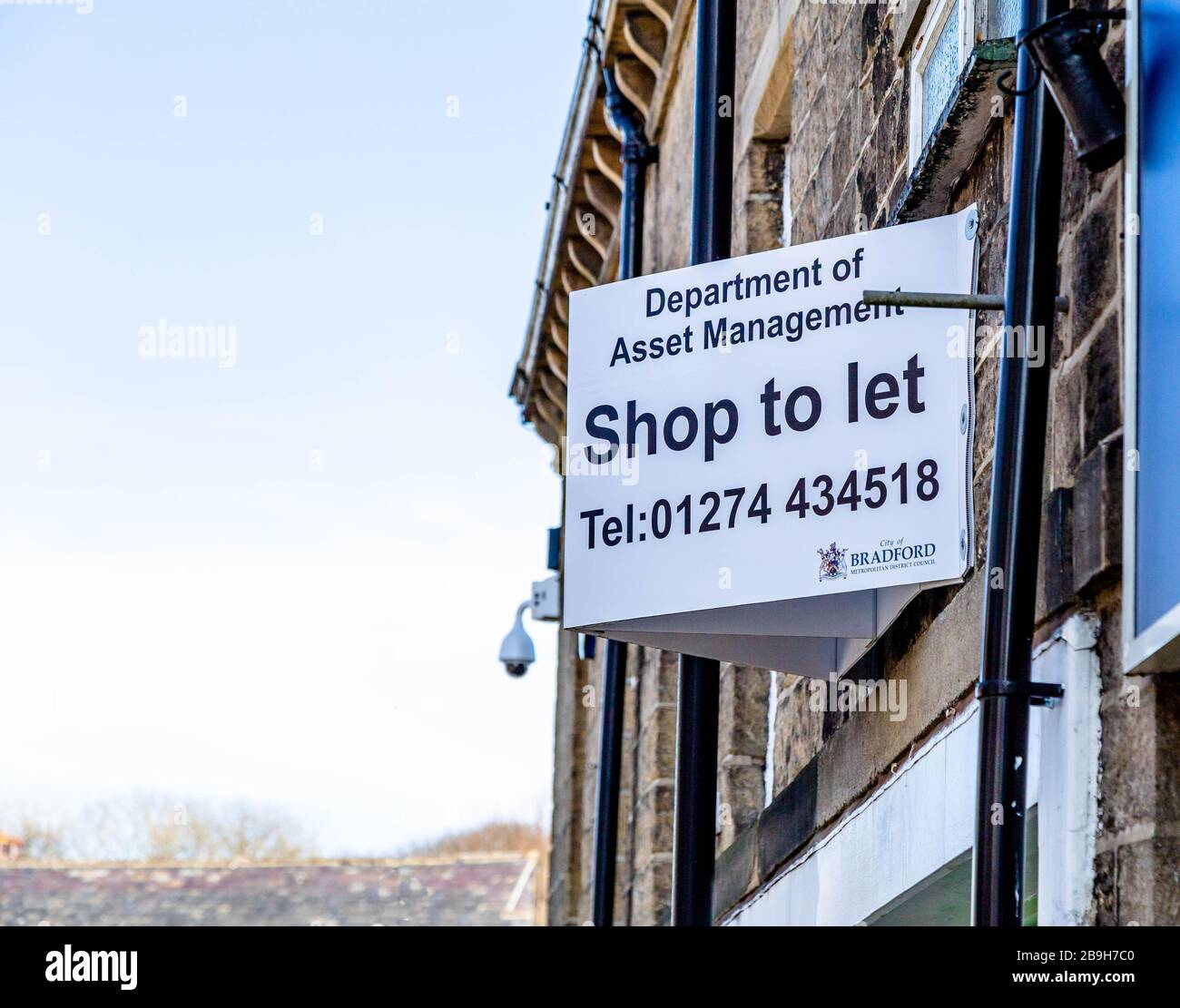 Local Authority owned shop to let sign. Stock Photo