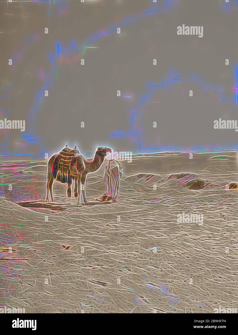 To Sinai via the desert. Wilderness of Shur. 1900, Egypt, Sinai Stock ...