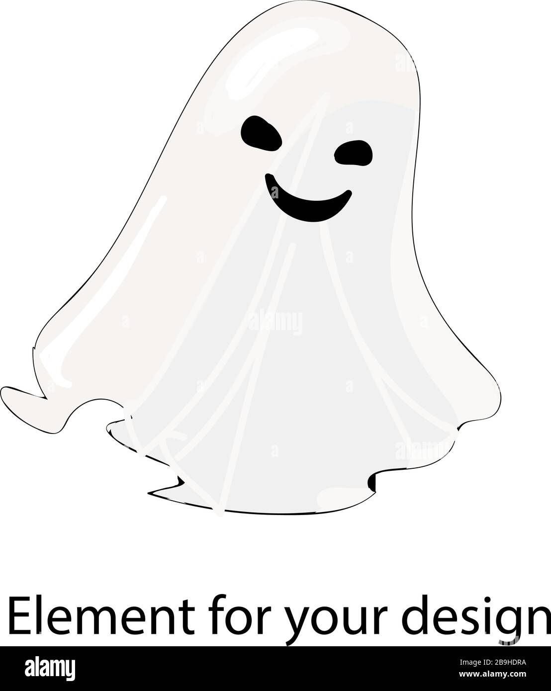 the ghost is white. A sheet with a face. Horror. Vector illustration isolated on a white background.. Stock Vector