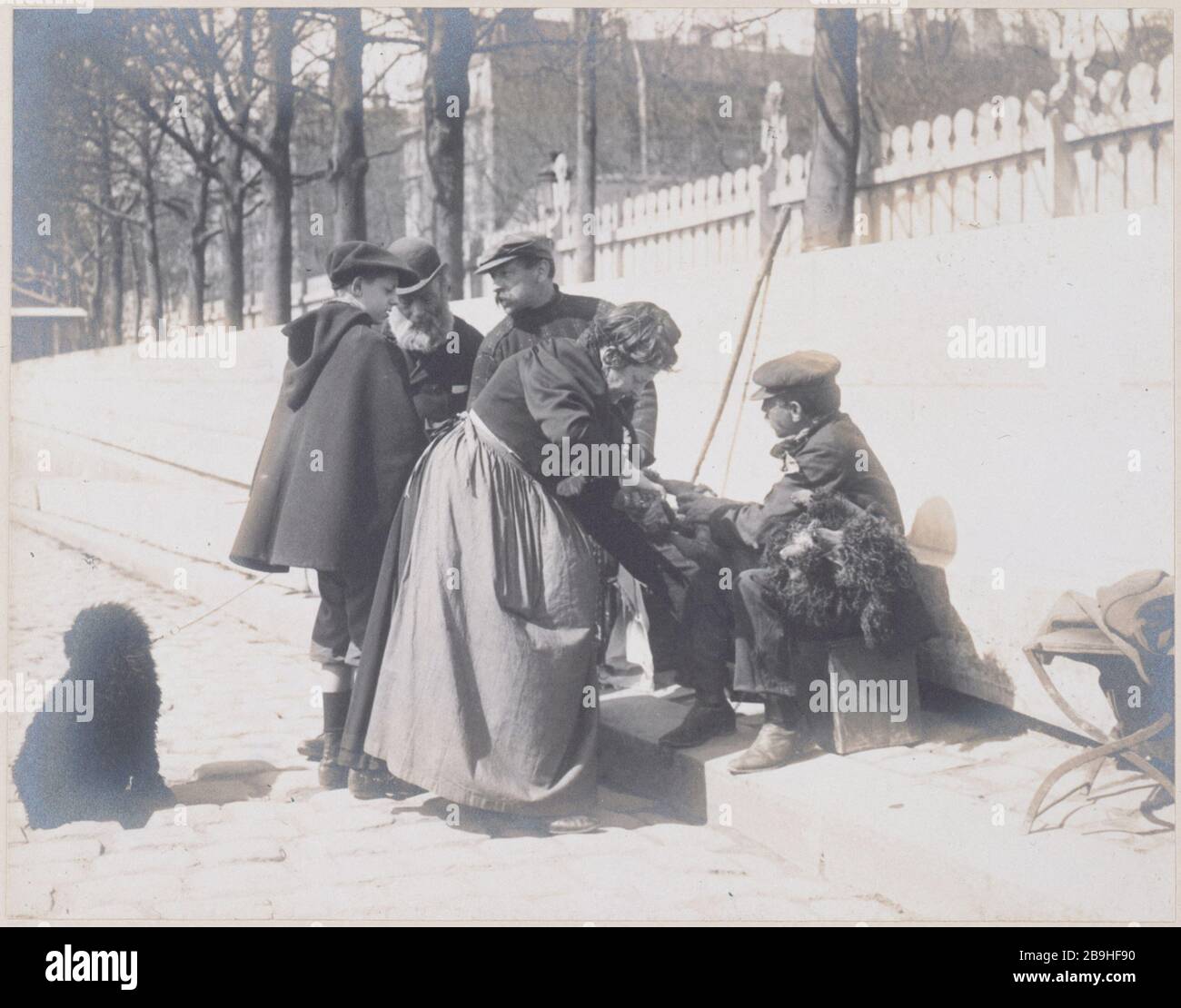 TONDEUR DOGS Tondeur de chiens, quai de la Seine. Paris, vers 1900. Photographie de Louis Vert (1885-1924). Paris, musée Carnavalet. Stock Photo