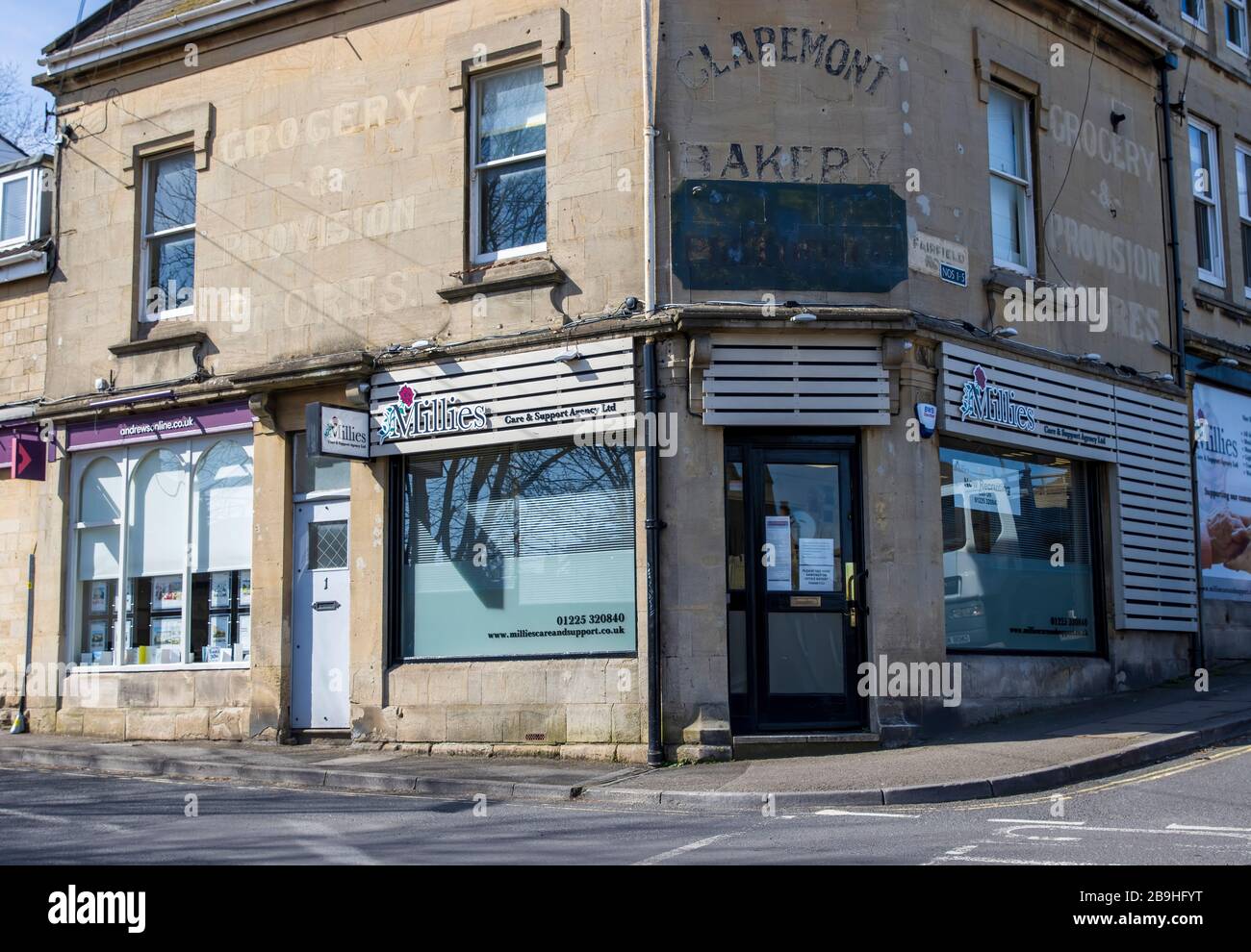 Ghost Signs on buildings at Camden Road, Bath Stock Photo Alamy