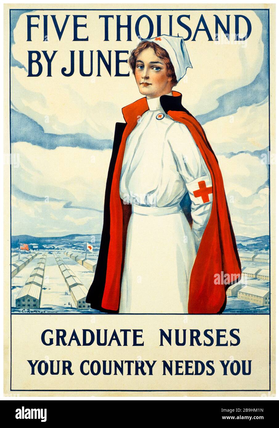 US WW1 nursing recruitment poster, Graduate Nurses, Your Country Needs You, 1918 Stock Photo