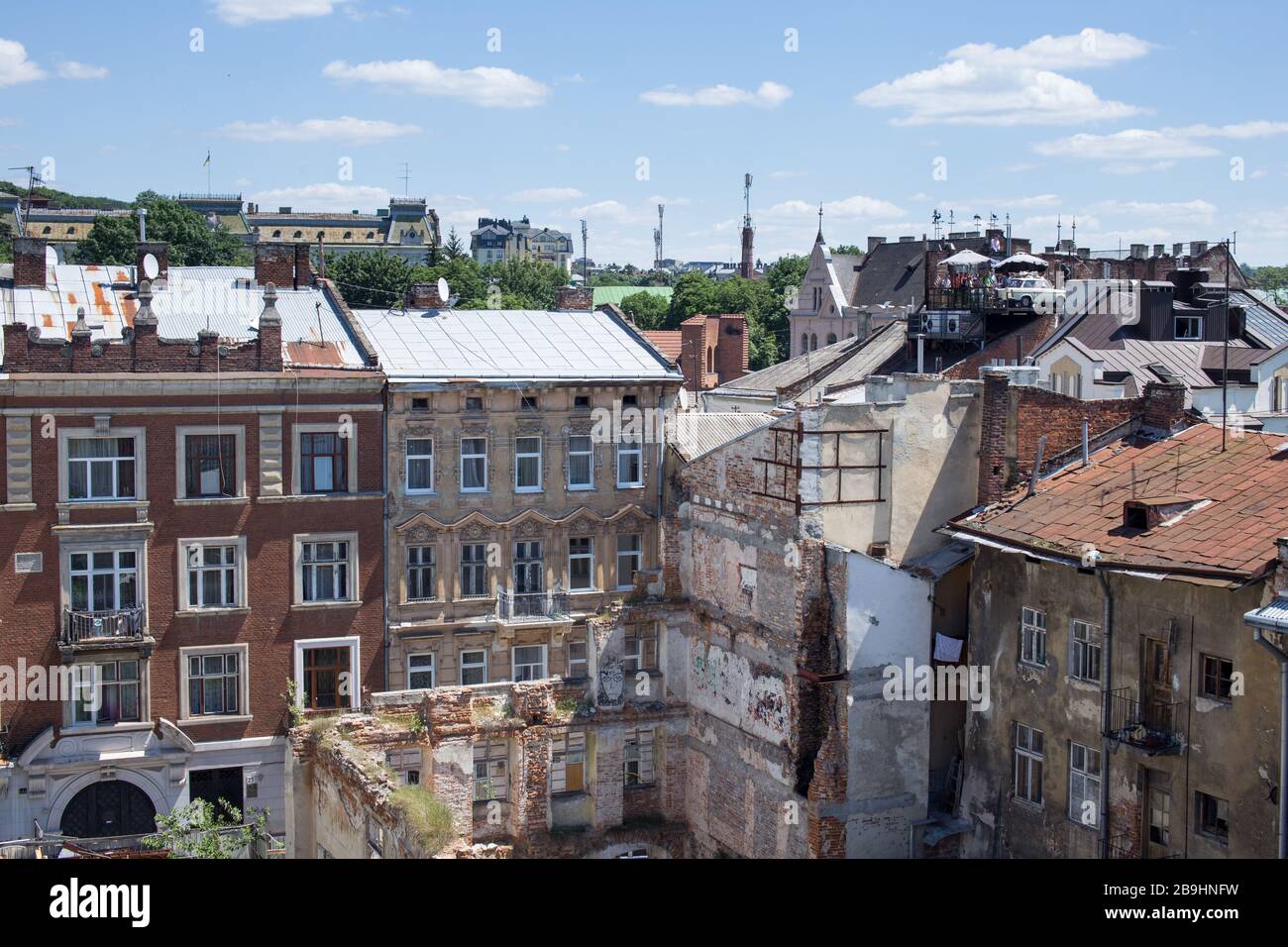 Lviv architecture old town buildings cityscape Stock Photo Alamy