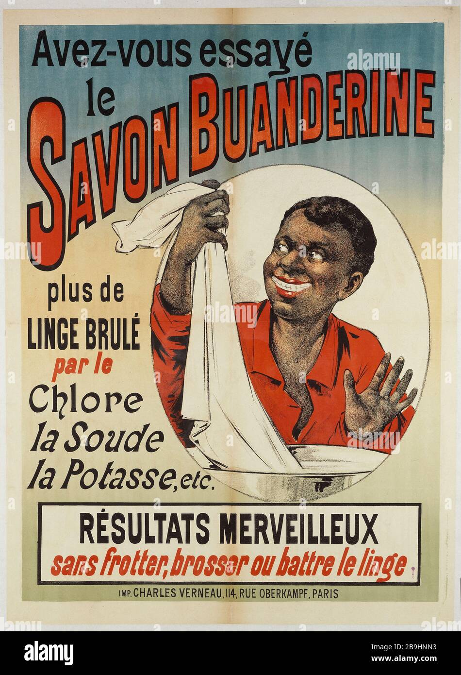 HAVE YOU TRIED THE SOAP BUANDERINE Imprimerie Charles Verneau. 'Avez-Vous Essayé le Savon Buanderine'. Affiche. Lithographie couleur. Paris, musée Carnavalet. Stock Photo