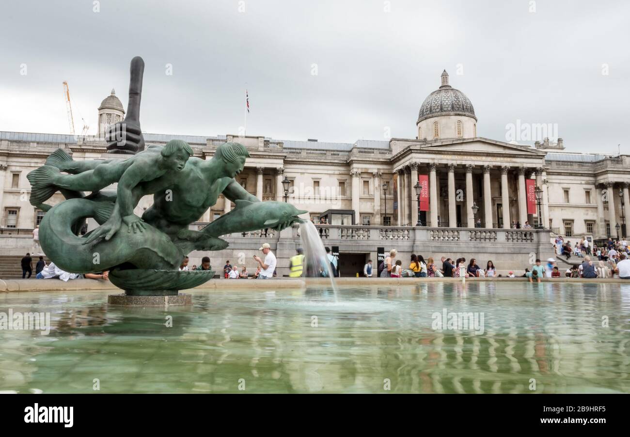The national gallery is an art museum in trafalgar square hires stock