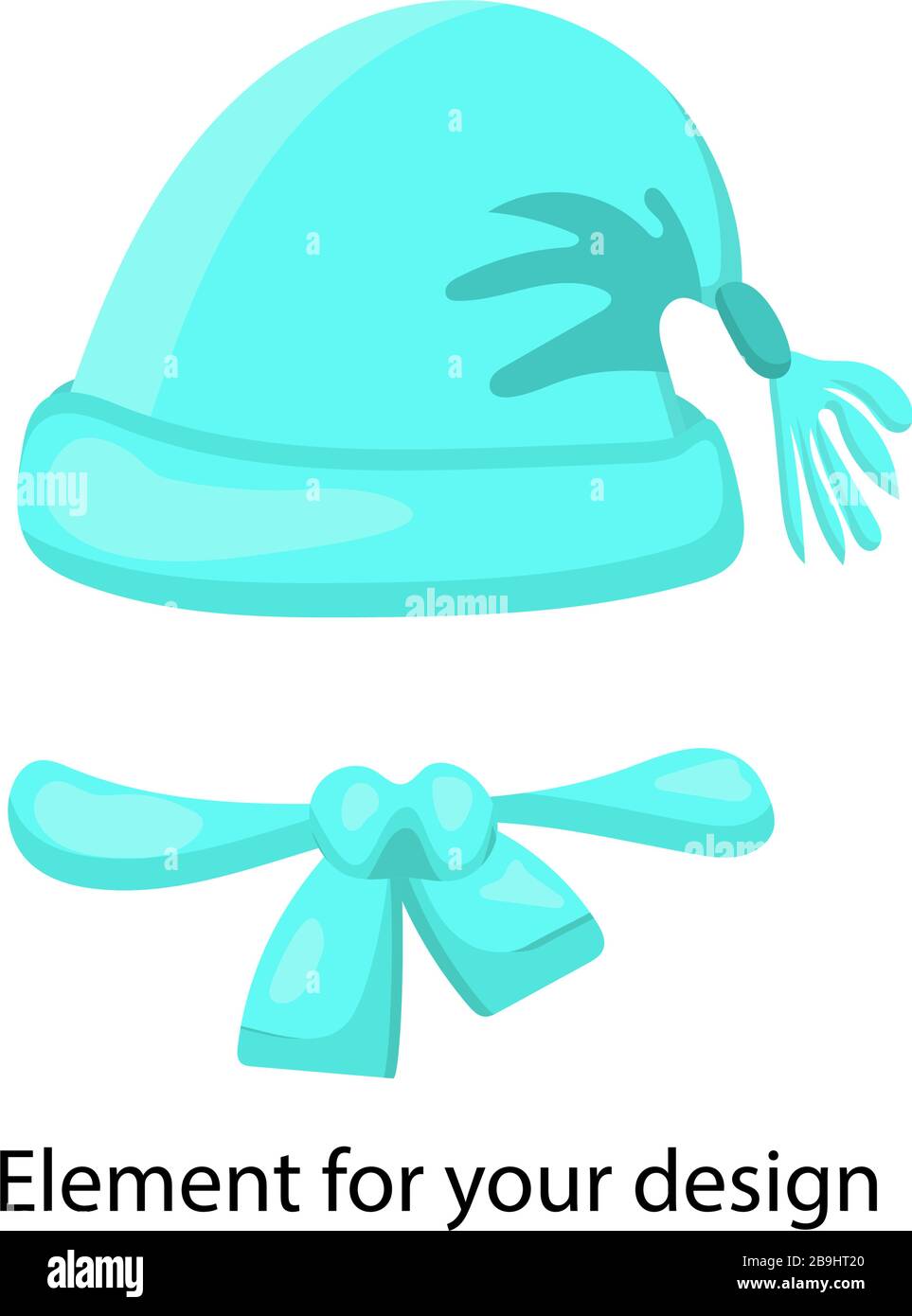 hat and scarf .Vector illustration isolated on white background.. Stock Vector