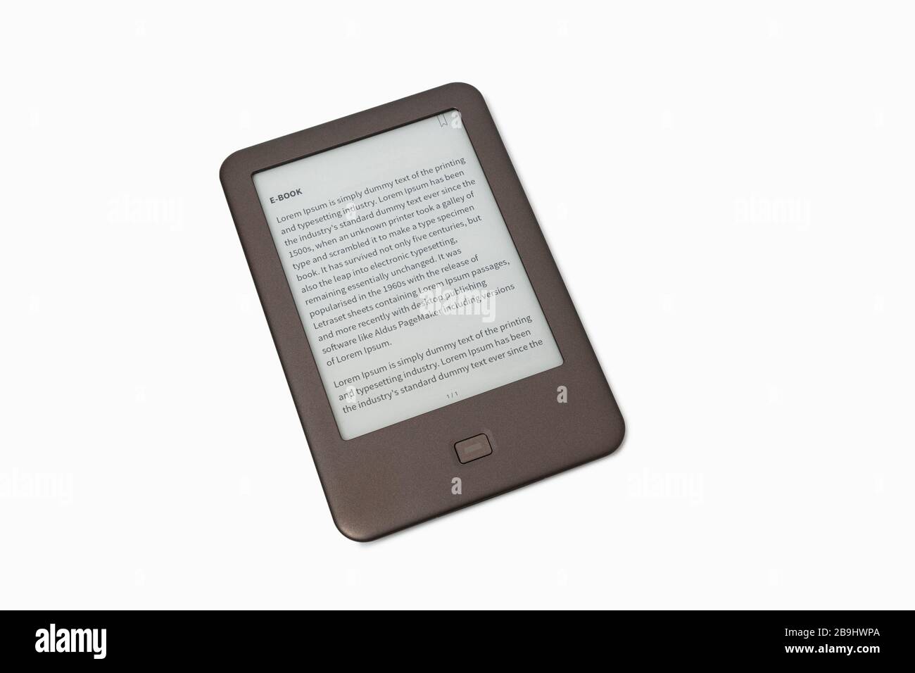 E-book on tablet pc touchpad isolated on white background. With clipping path Stock Photo