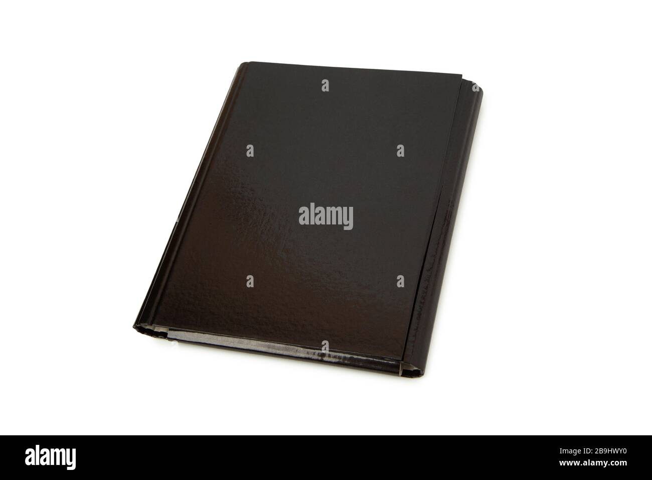 Black leather folder isolated on white background. Stock Photo