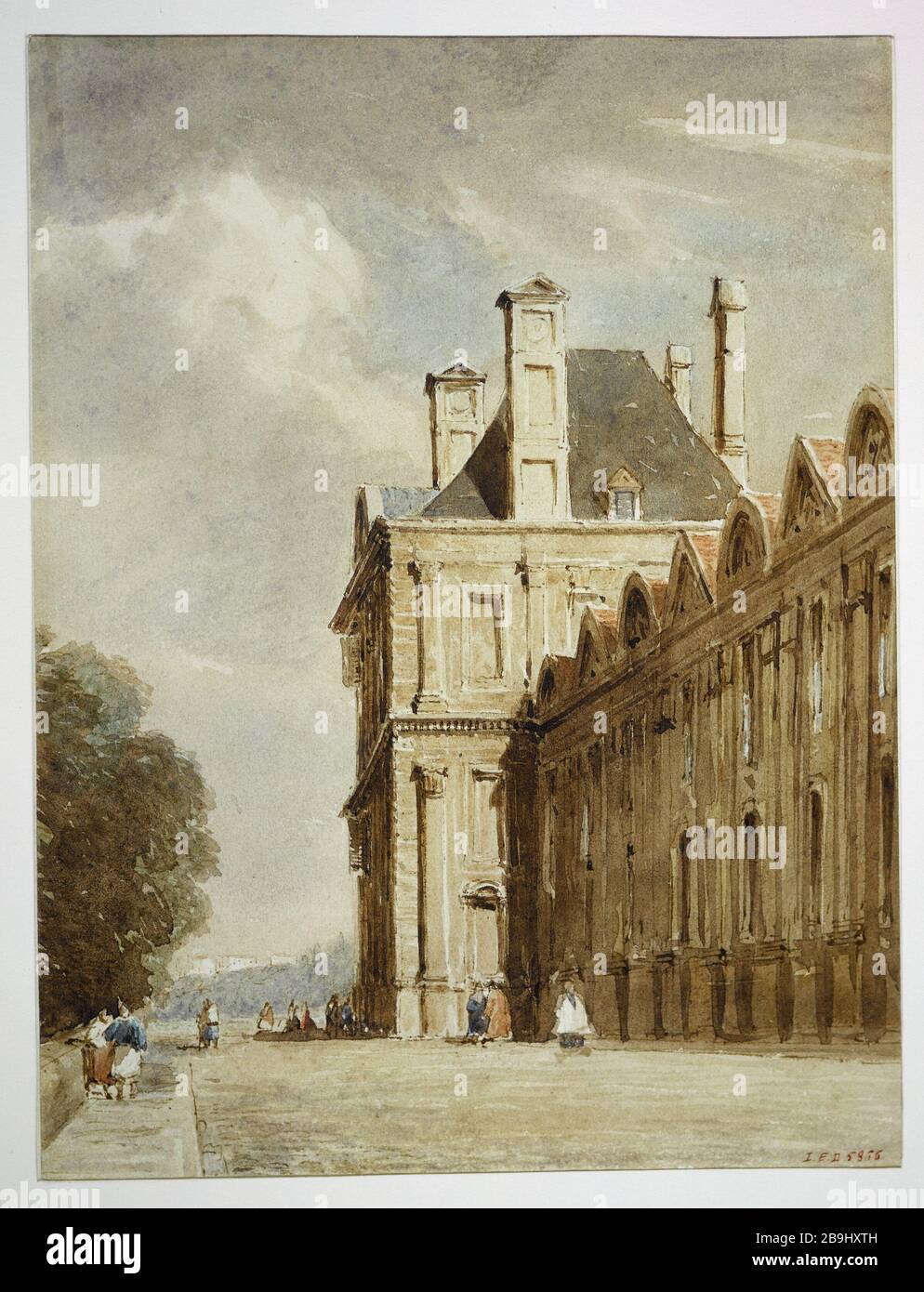 PAVILION FLORA Thomas Shotter Boys (1803-1874). 'Le pavillon de Flore vers 1835'. Dessin. Paris, musée Carnavalet. Stock Photo