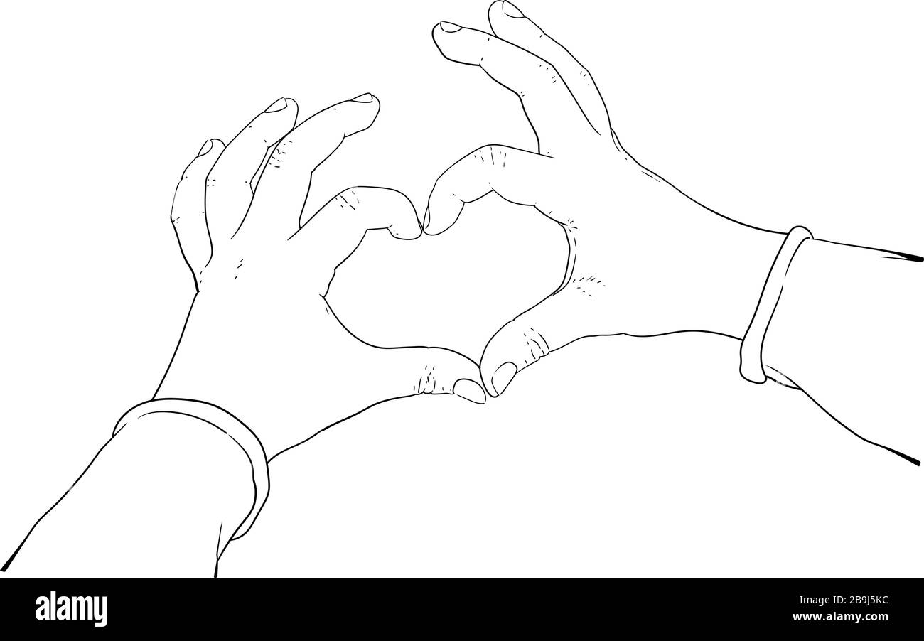 hands showing heart Stock Vector