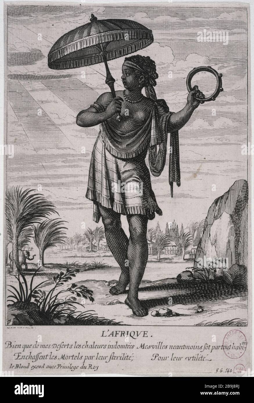 AFRICA Abraham Bosse (1602-1676). 'L'Afrique'. Paris, musée Carnavalet. Stock Photo