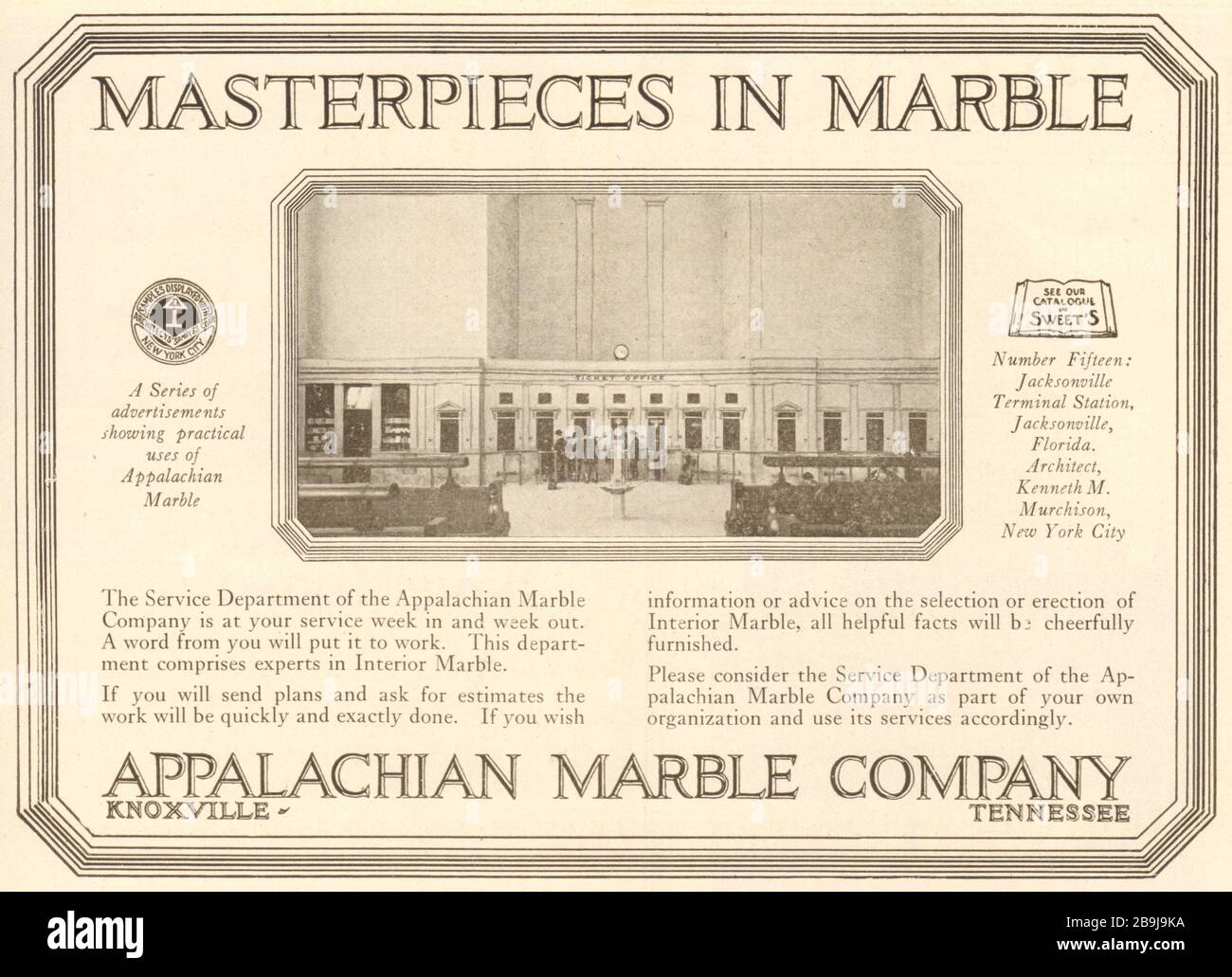 Marble. Jacksonville terminal station, Florida. Architect M