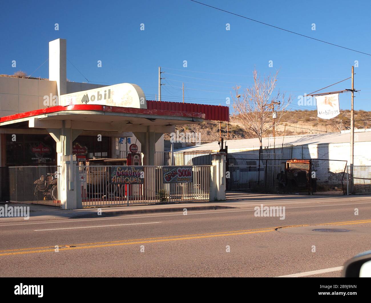 Antique store along US 60 in Globe, Arizona in an old Mobil Gas station