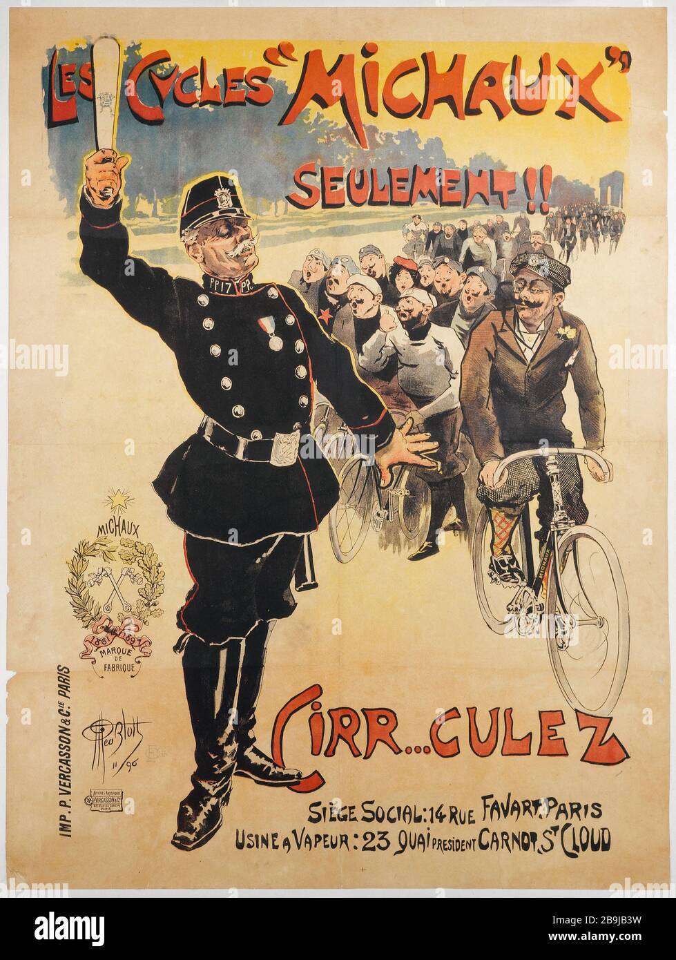 Les Cycles Michaux Seulement! Cirr...culez. Bicycle advertisement