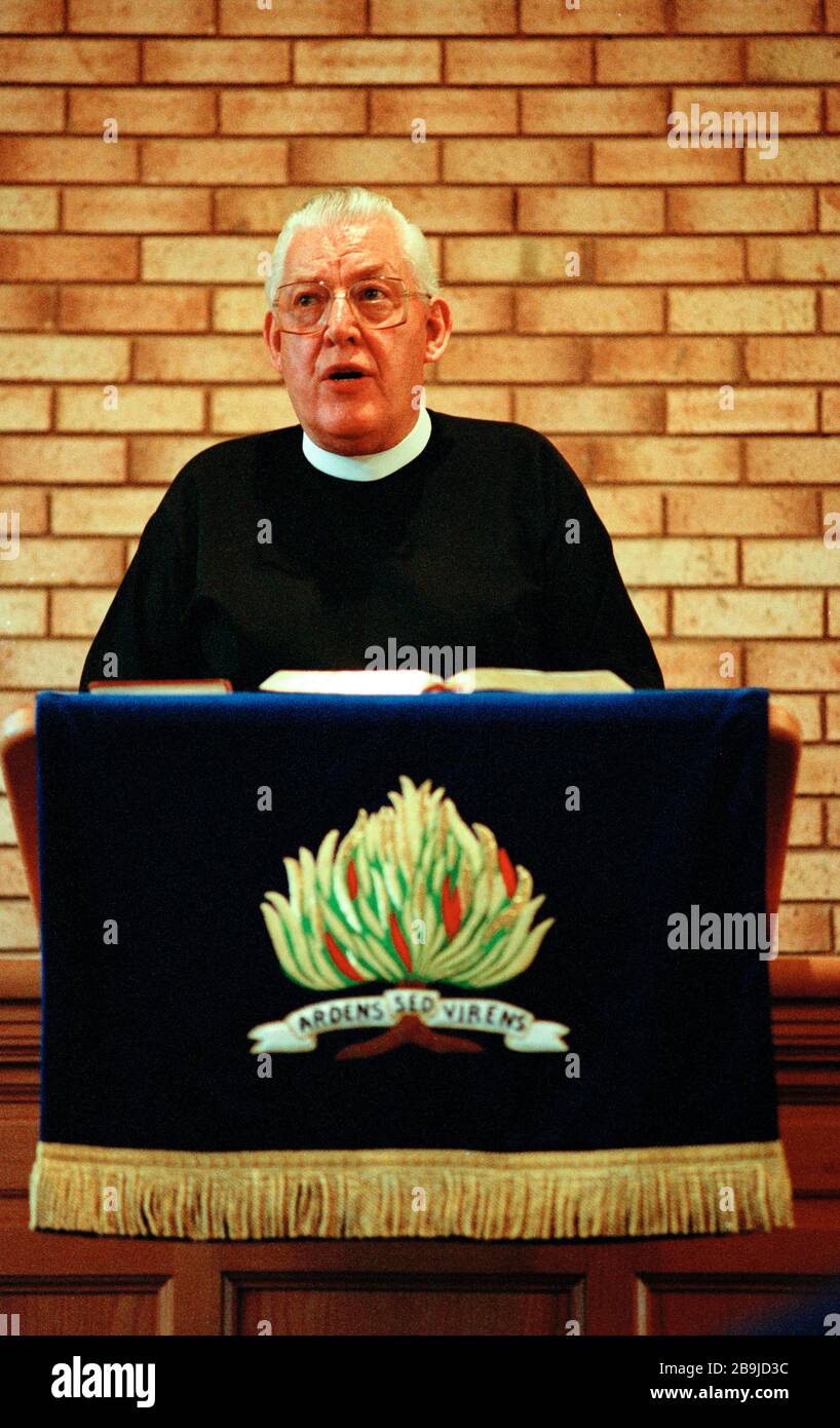 Rev Ian Paisley, in Rutherglen, Glasgow, Scotland. Stock Photo