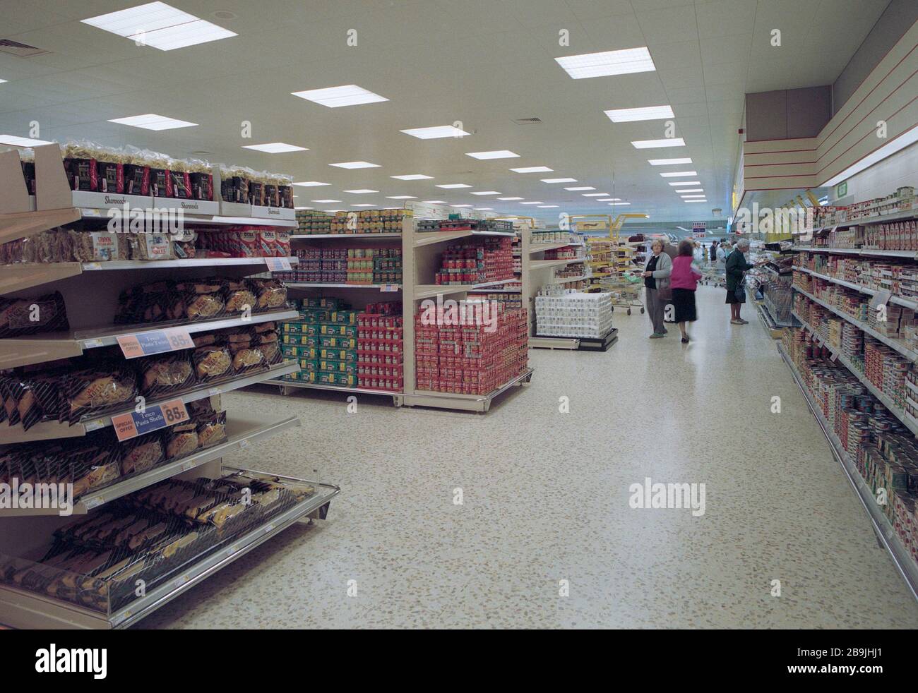 Brand new Tesco store in 1991, in Barrow in Furness, NW England, UK