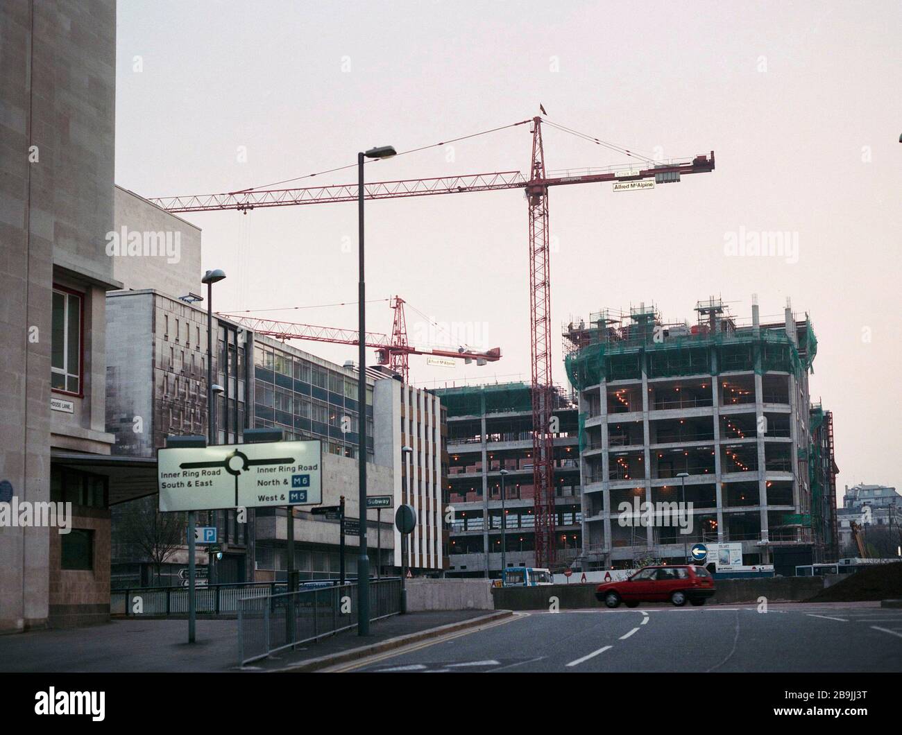 Construction in Colmore Row, Birmingham City Centre, West Midlands, UK ...