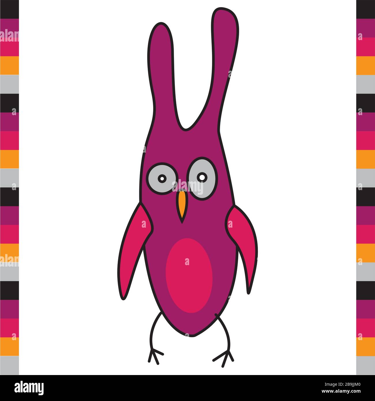 Crazy funny owl hand drawn Stock Vector