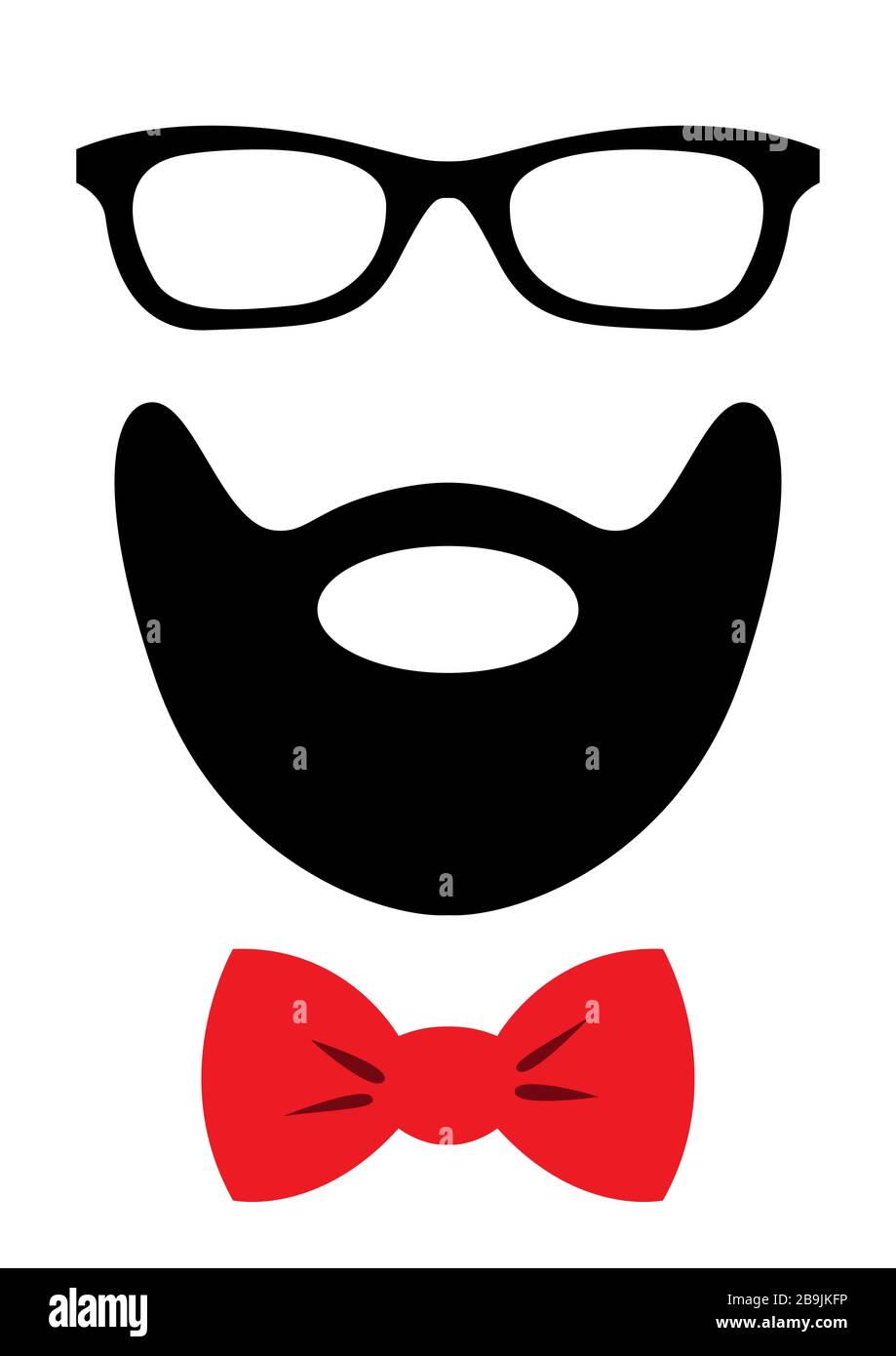 Party accessories set - glasses, mustache, bow Stock Vector